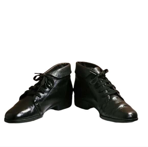 Women Vintage Leather Black Ankle Boots By Cabin Creek Size 5.5M/Wom Granny Boot - Picture 8 of 10